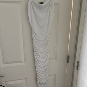 White Ruched Dress